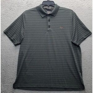 Greg Norman Tasso Elba Play Dry Polo Shirt Mens Large Multi Striped Short Sleeve
